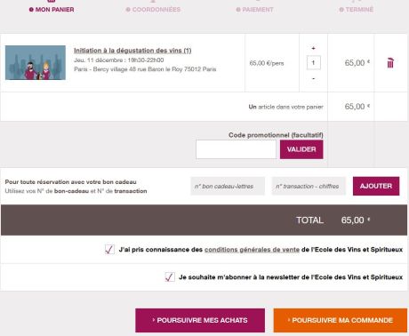 Commande bon cadeau vin ou spiritueux