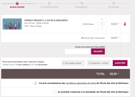 Commande bon cadeau vin ou spiritueux
